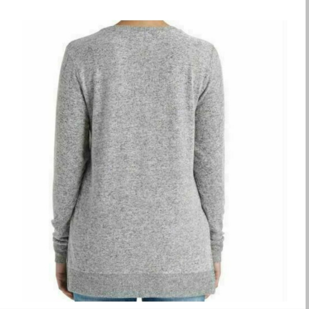 Lucky Brand Ladies' V-Neck Tunic Long Sleeves Pullover Light Sweater Grey - Picture 3 of 3